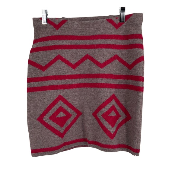 Toad&Co Dresses & Skirts - Toad&Co Devon Skirt Womens S Brown Red Boiled Merino Wool Geometric Boho Mini